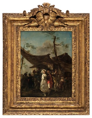 Lot 263 - Debucourt (Philibert-Louis, 1755-1832). La Fête de Village, circa 1780, oil on panel
