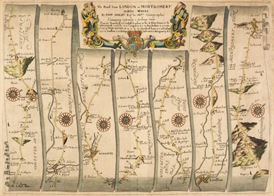 Lot 482 - Ogilby (John). Three strip road maps. circa 1676