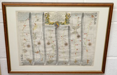 Lot 482 - Ogilby (John). Three strip road maps. circa 1676