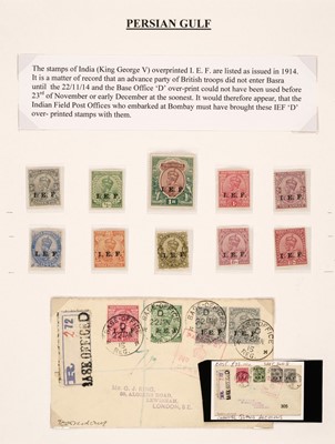 Lot 293 - Postal History: Persian Gulf/Mesopotamia. A Collection of E.F. Overprints Covers & Stamps