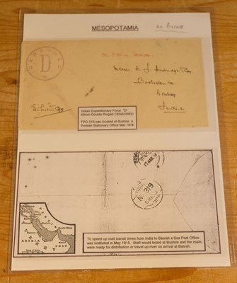 Lot 293 - Postal History: Persian Gulf/Mesopotamia. A Collection of E.F. Overprints Covers & Stamps