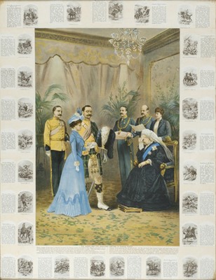 Lot 261 - Victoria Cross. The Queen And The Sightless Captain, a Victorian colour lithograph
