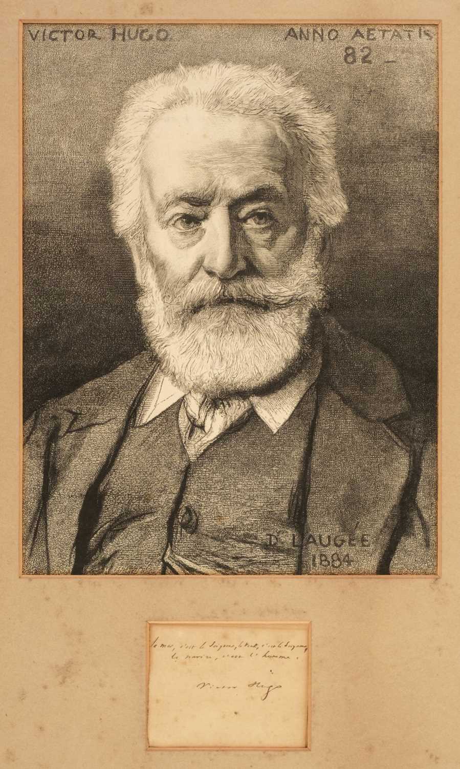 Lot 207 - Hugo (Victor, 1802-1885). Autograph quotation signed, by Victor Hugo