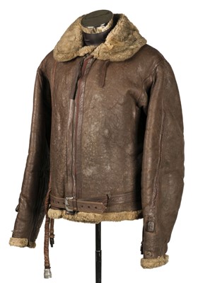 Lot 211 - Flying Jacket. A WWII RAF electrically wired Irvin brown leather flying jacket