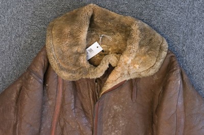 Lot 211 - Flying Jacket. A WWII RAF electrically wired Irvin brown leather flying jacket