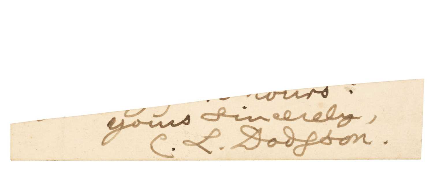 Lot 251 - Dodgson (Charles Lutwidge 'Lewis Carroll', 1832-1898). Autograph Signature 'C.L. Dodgson'