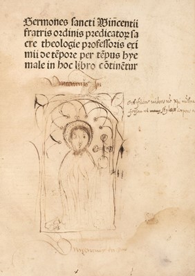 Lot 87 - Ferrerius (Vincentius). Sermones de tempore et de sanctis, 1487