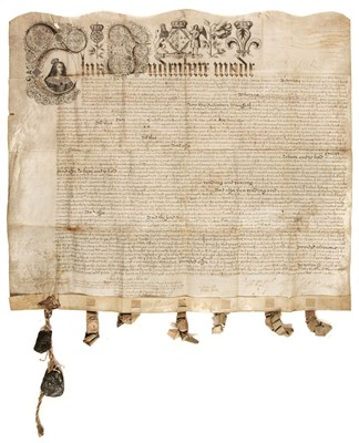 Lot 204 - Henrietta Maria. Large vellum document signed 'Henrietta Maria R'