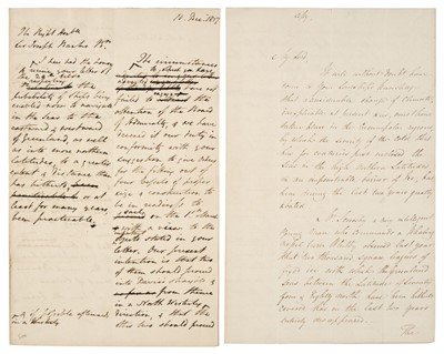 Lot 48 - Banks (Joseph, 1743-1820). Copy of a report and Admiralty's draft reply, 1817