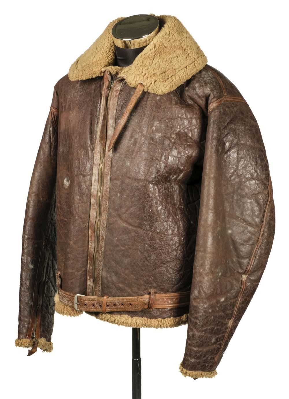 Lot 147 - Flying Jacket. A WWII Irvin brown leather flying jacket - Squadron Leader C. Killeen