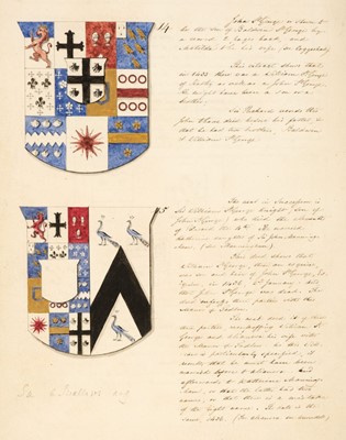 Lot 258 - Genealogical Manuscript. Records of the Family of St. George from the Conquest, c.1840