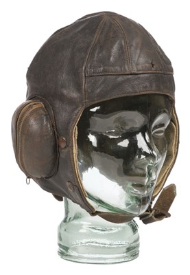 Lot 165 - Flying Helmet. A WWII Battle of Britain period B Type flying helmet dated 1939 (size 3)