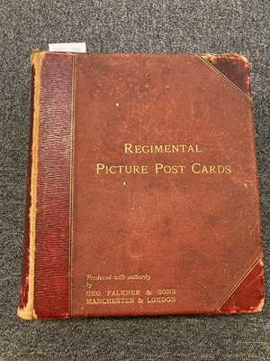 Lot 265 - Regimental Postcards. An album of regimental picture postcards, George Falkner & Sons circa 1910