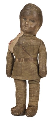 Lot 104 - Royal Flying Corps. A WWI doll probably of Albert Ball VC, DSO