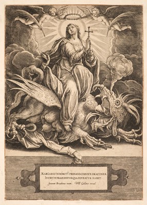 Lot 200 - Wierix (Hieronymus, 1553-1619). Saint Margaret of Antioch, plus Justus Sadeler, Saint Jerome