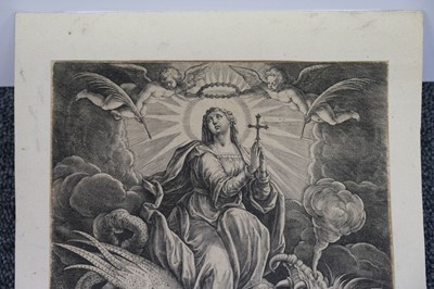 Lot 200 - Wierix (Hieronymus, 1553-1619). Saint Margaret of Antioch, plus Justus Sadeler, Saint Jerome