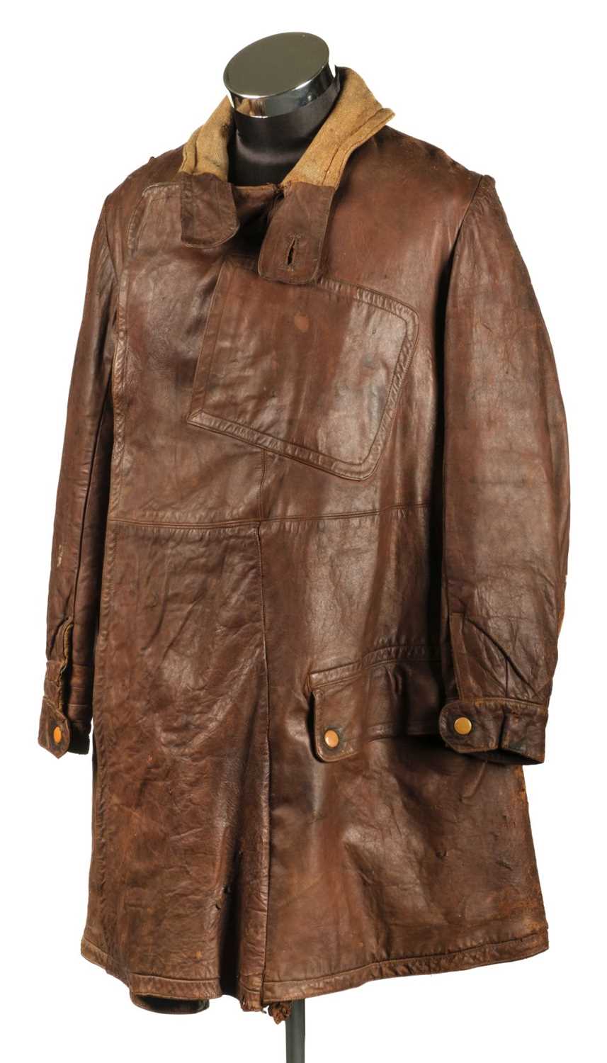 Lot 207 - Royal Flying Corps. A WWI RFC brown leather flying coat