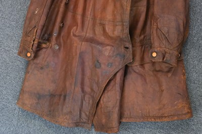 Lot 207 - Royal Flying Corps. A WWI RFC brown leather flying coat