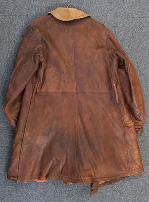 Lot 207 - Royal Flying Corps. A WWI RFC brown leather flying coat