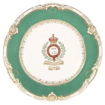 Lot 357 - Madras Light Infantry. A Victorian XXIII Madras Light Infantry porcelain plate