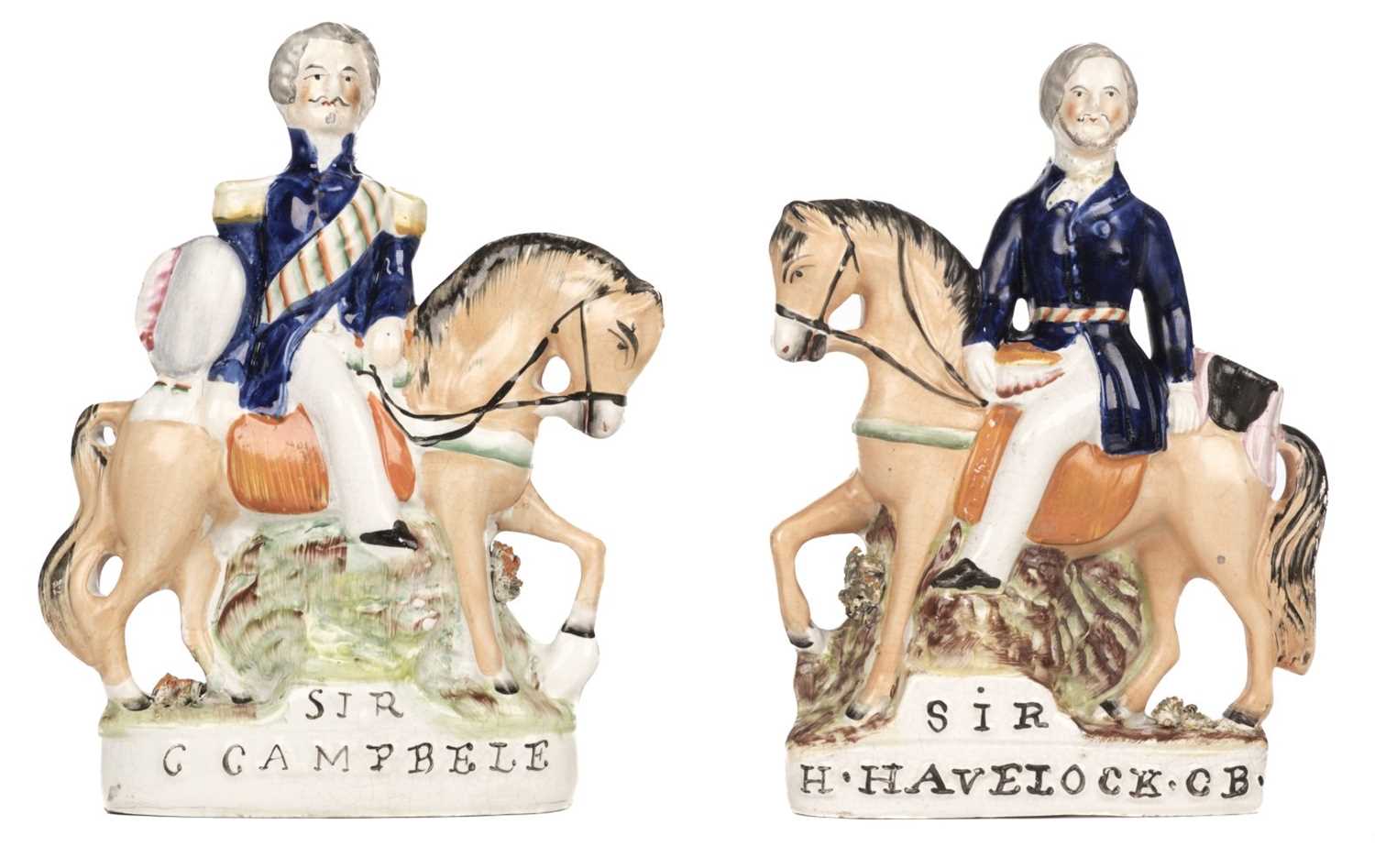 Lot 337 - Military Figures. A Victorian Staffordshire model Sir Colin Campbell and Sir Henry Havelock