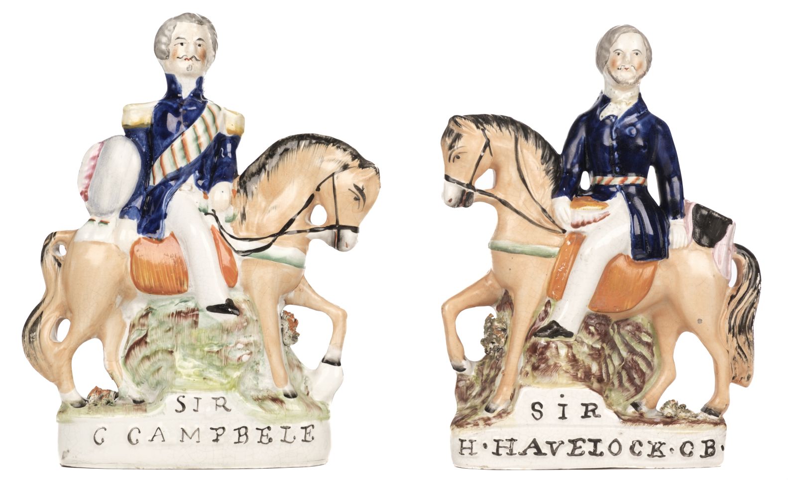 Military Figures. A Victorian Staffordshire model Sir Colin Campbell and...