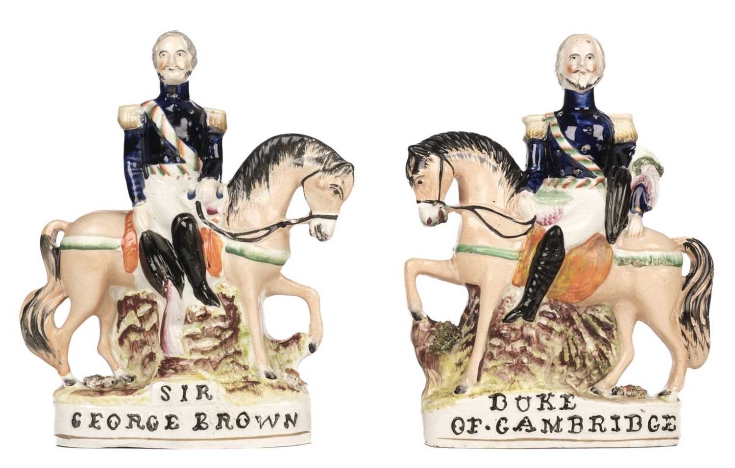 Lot 308 - Military Figures. A Victorian Staffordshire Sir George Brown and Duke of Cambridge