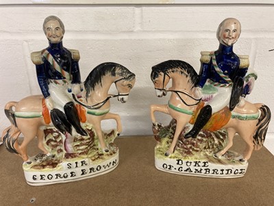 Lot 308 - Military Figures. A Victorian Staffordshire Sir George Brown and Duke of Cambridge