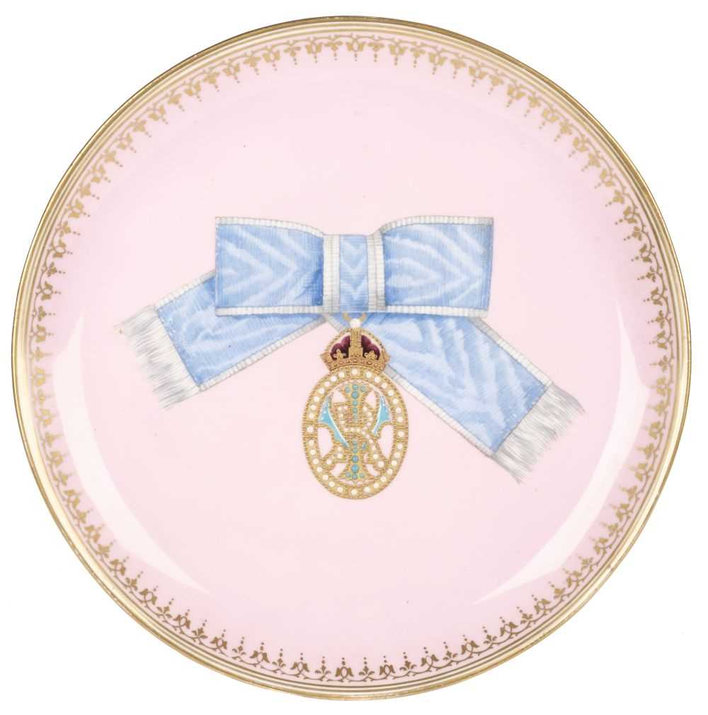 Lot 344 - The New Imperial Order of the Crown of India (For Ladies). A Victorian porcelain plate