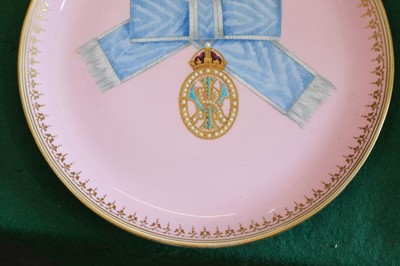 Lot 344 - The New Imperial Order of the Crown of India (For Ladies). A Victorian porcelain plate