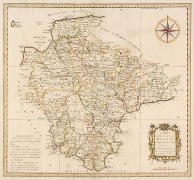 Lot 114 - Devon. Donn (B.), A Map of the County of Devon, abridged from the 12 sheet Survey..., 1765.
