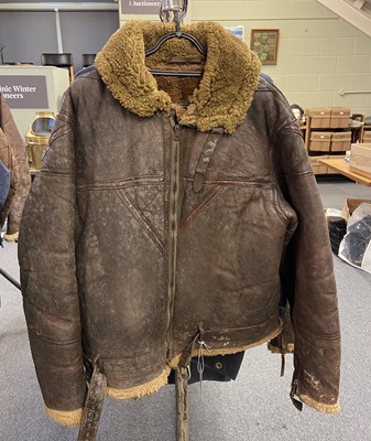 Lot 223 - Flying Jacket. A WWII RAF Irvin brown leather flying jacket