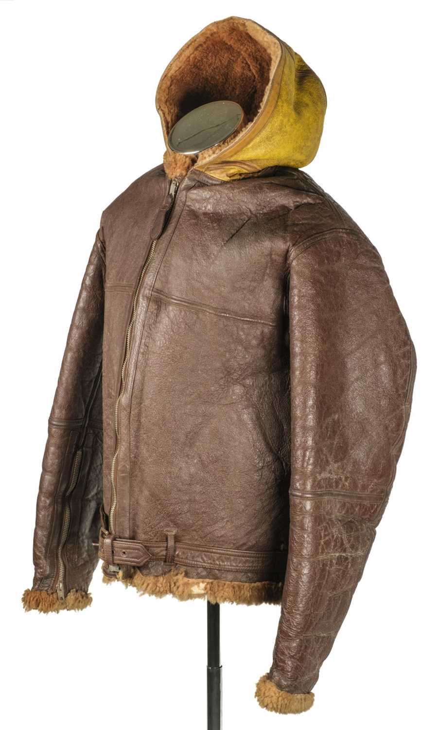 Lot 179 - Flying Jacket. WWII Irvin brown leather flying jacket - Coastal Command / Fleet Air Arm, Royal Navy