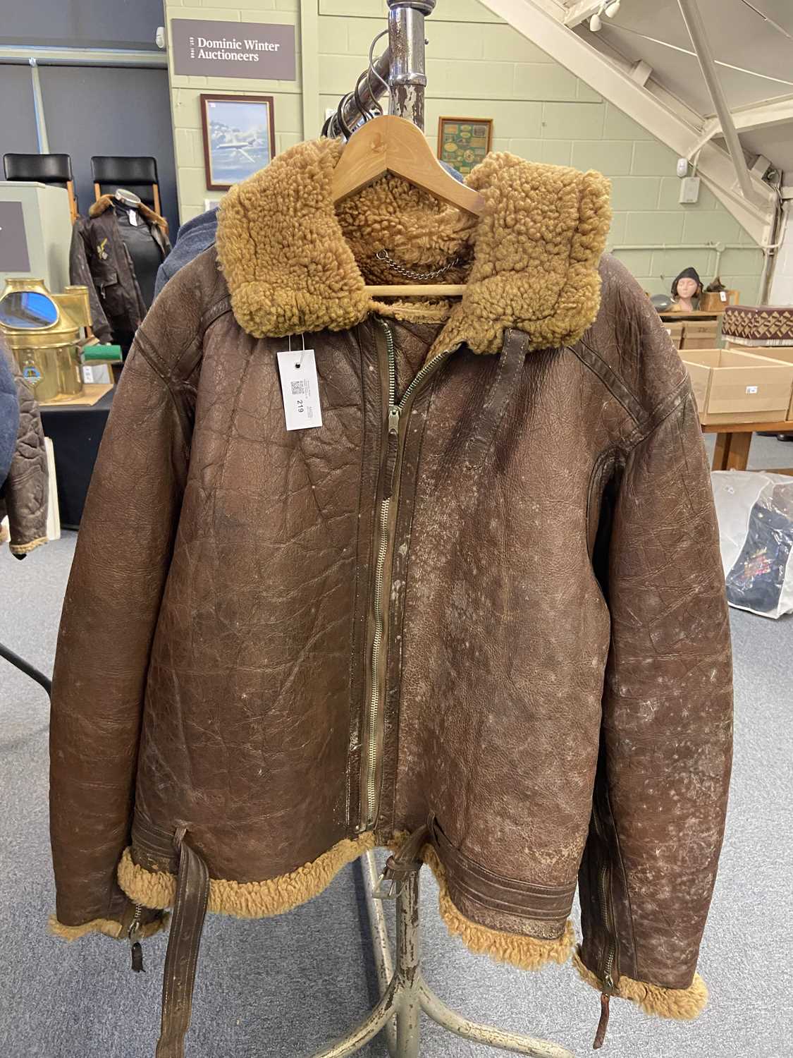 Lot 219 - Flying Jacket. A WWII RAF Irvin brown