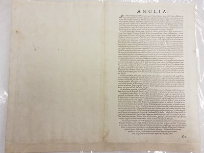 Lot 122 - England & Wales. Ortelius (A. & Lhuyd H.), Angliae Regni Florentissimi nova descriptio..., 1573