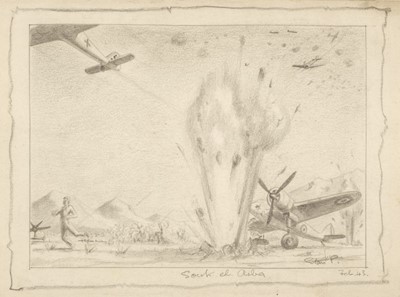 Lot 268 - Pearsall (Stan). The Tunisian Campaign 1942 to 1943, a collection of 8 original pencil sketches