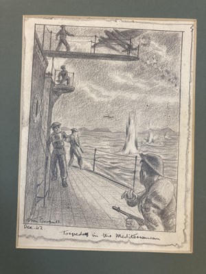 Lot 268 - Pearsall (Stan). The Tunisian Campaign 1942 to 1943, a collection of 8 original pencil sketches