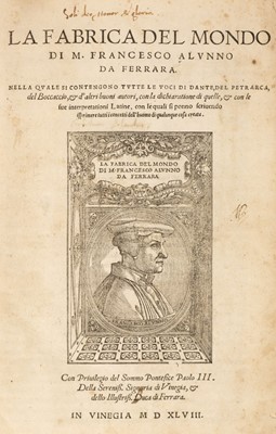 Lot 220 - Alunno (Francesco). La Fabrica del mondo, 1548