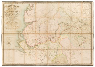 Lot 106 - Canal Map. Bradshaw (G.), Map of Canals...., Lancaster, York, Derby & Chester...,  1830