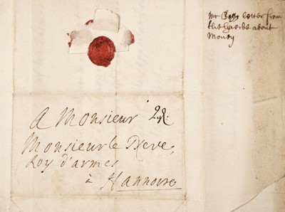 Lot 238 - Le Neve (Peter, 1661-1729). Manuscript letter to Peter le Neve, Hanover, 28 Oct 1716