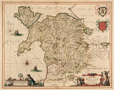 Lot 150 - North Wales. Jansson (Jan), Principatus Walliae pars Borealis vulgo North Wales, circa 1648