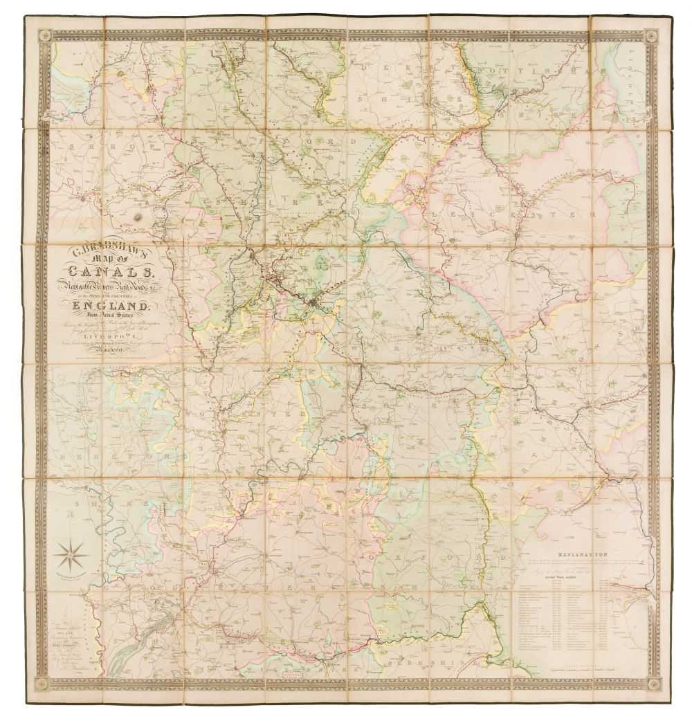 Lot 105 - Canal Map. Bradshaw (G.), Map of Canals, Navigable Rivers, Railroads etc...., circa 1830