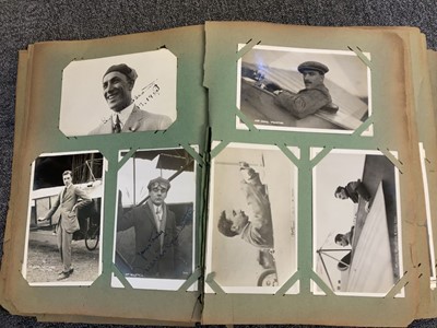 Lot 41 - Aviation pioneers. A photograph album approximately 380 photographs and postcards