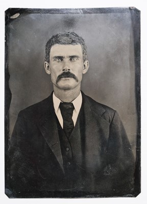 Lot 172 - Tintypes. Portrait of a seated middle-aged woman, c. 1880