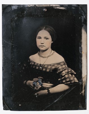 Lot 172 - Tintypes. Portrait of a seated middle-aged woman, c. 1880