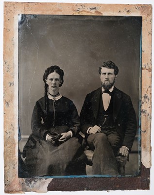 Lot 172 - Tintypes. Portrait of a seated middle-aged woman, c. 1880