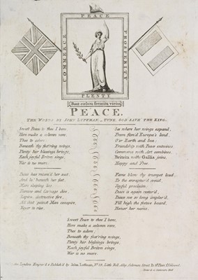 Lot 278 - Napoleonic Broadsides. Peace, the words by John Luffman - Tune, God Save the King, 1801