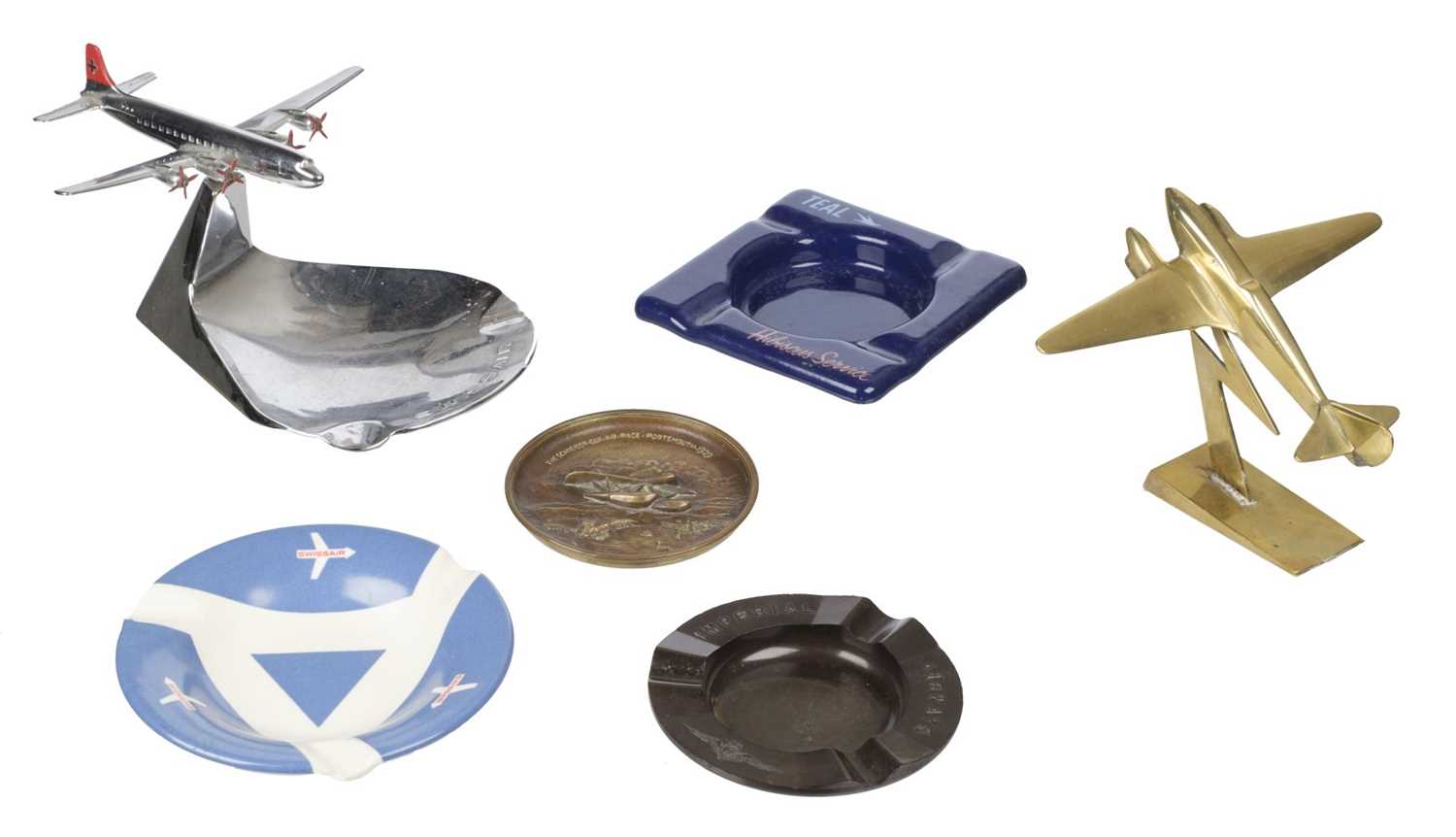 Lot 56 - Civil Aviation. A 1930s Imperial Airways Bakelite ashtray and related items