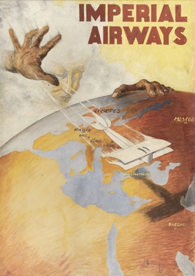 Lot 123 - Imperial Airways. Original artwork for an Imperial Airways poster by Henri Dormoy 1925