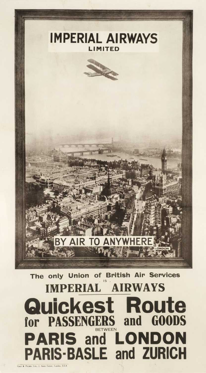 Lot 122 - Imperial Airways. An original Imperial Airways poster circa 1920s